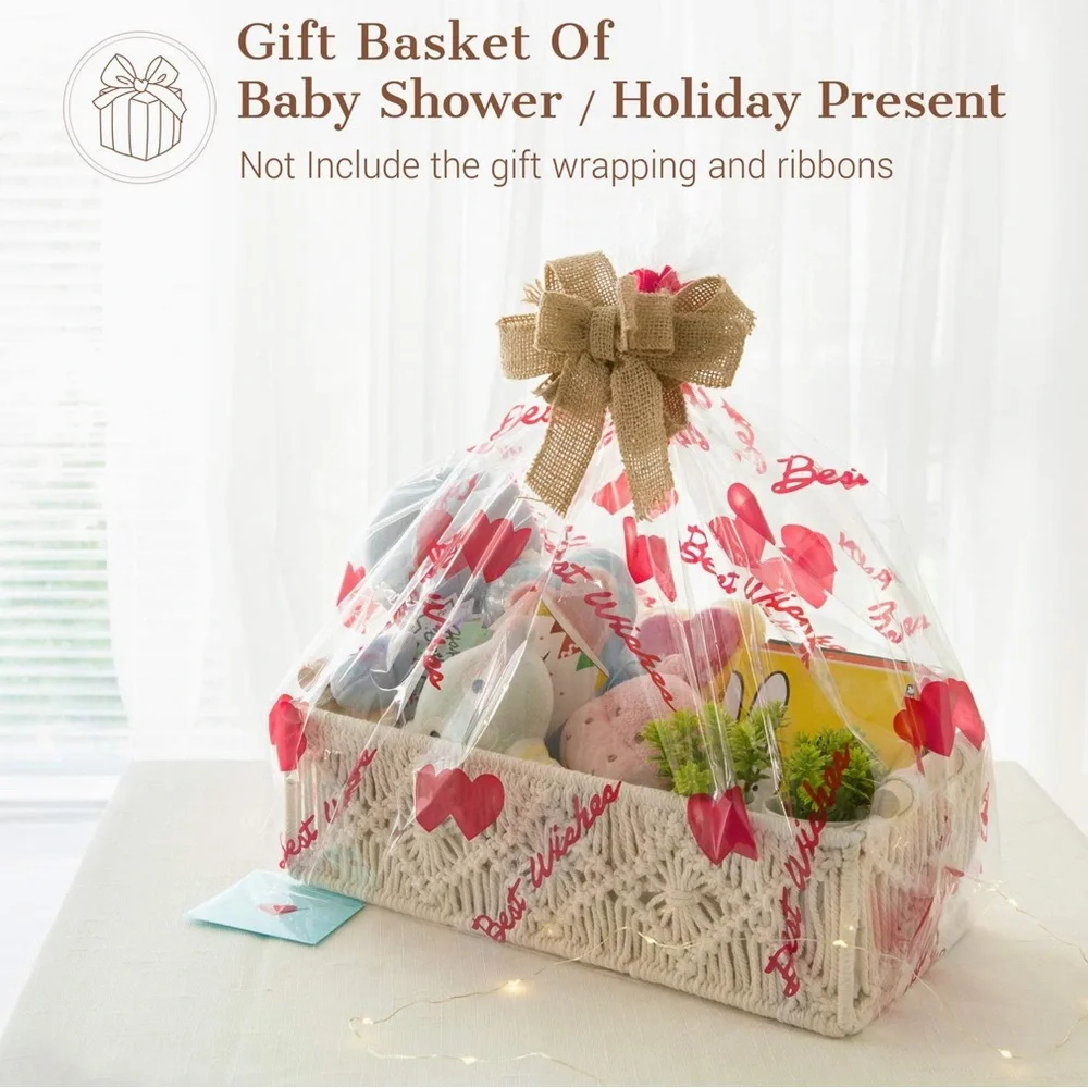 Set of 2 Ivory macrame toilet paper holder and storage basket